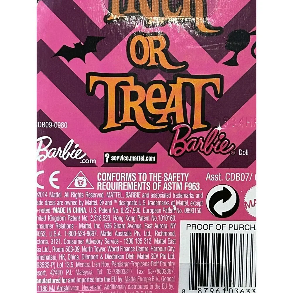 New Mattel 2014 Trick‎ or Treat Miniature Cat Barbie Doll Halloween Target Rare